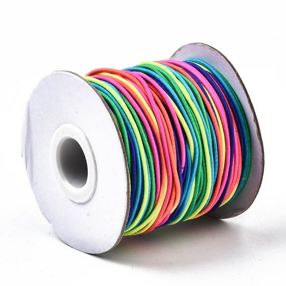 Round Elastic Cord with Nylon Outside and Rubber Inside Colorful 1mm about 109.36 yards(100m)/roll