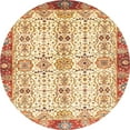 thumbnail image 1 of Ahgly Company Indoor Round Abstract Brown Gold Oriental Area Rugs, 4' Round, 1 of 6