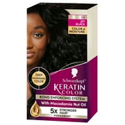 ESSENCE ULTIME Schwarzkopf Keratin Color Permanent Hair Dye Cream, 1.2 Jet Black, 1 Application - Salon Inspired Hair Color Enriched with Keratin and Macadamia Nut Oil - Hair Dye with Pre-Serum, all Hair Types