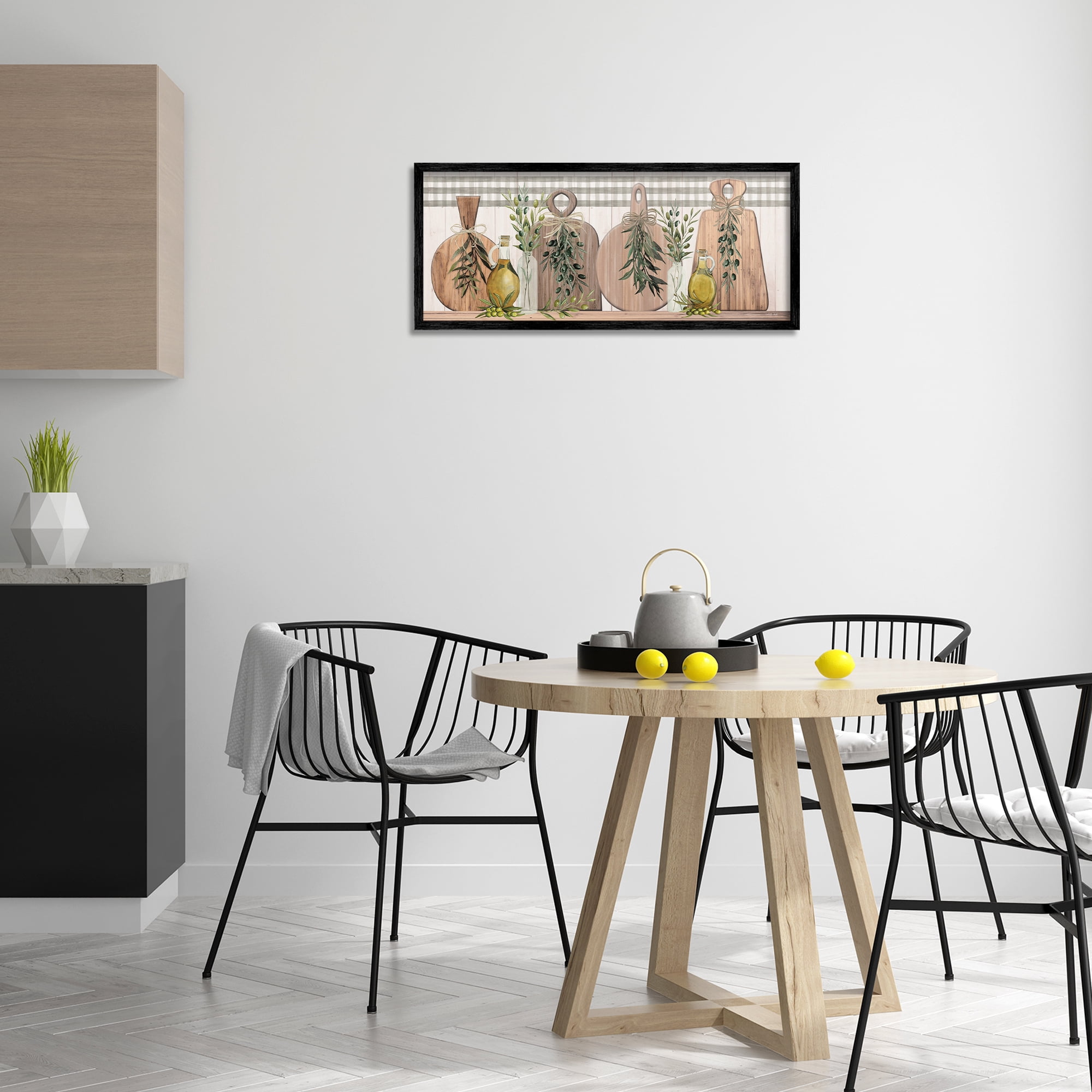 Stupell Industries Rustic Cutting Boards Food & Beverage Painting Black Framed Art Print Wall Art, 30 x 13