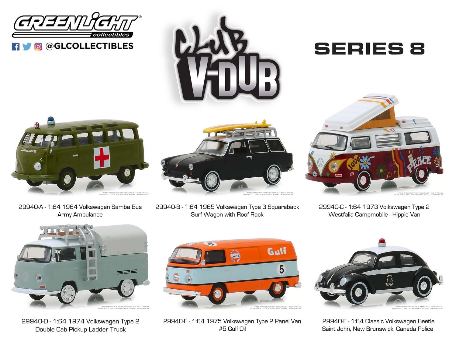 GreenLight 1:64 Club Vee-Dub Die-Cast Vehicles Series 8