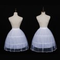 thumbnail image 2 of ZPAQI Petticoat Crinoline Short Half Slips Wedding Accessories 19.7 Inches White Hoop Skirt Vintage Underskirt for Women Girls, 2 of 10