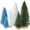 6pcs Green+white+blue, variant on Ayieyill 6Pcs Artificial Mini Christmas Tree Sisal Snow Trees Bottle Brush Christmas Trees Pine Trees Ornaments with Wooden Base for Christmas Party Decoration((Green, Double Colors))
