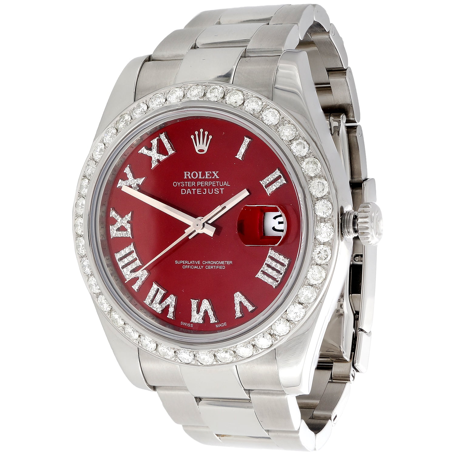 rolex oyster perpetual datejust red face