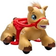thumbnail image 3 of Qaba 12V Ride On Horse Toy, Battery Powered Ride on Toy with Carrot Toy, Comb and Animal Sounds, Electric Rocking Horse for Toddlers, Brown, 3 of 10