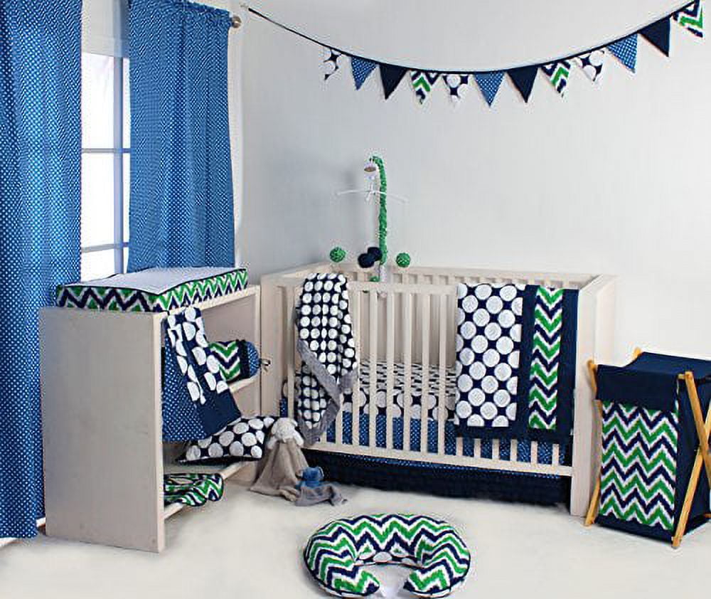 Bacati - Band at the Bottom Tailored Crib or Toddler Bed Skirt or Dust Ruffle
