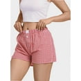 thumbnail image 3 of Plaid Shorts for Women Casual Elastic Waist Aesthetic Lounge Bottom Baggy Pajama Shorts Boxers Sleepwearpwear, 3 of 4