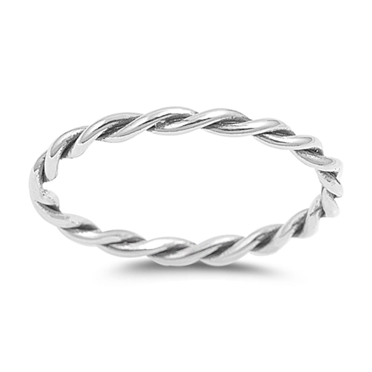 Thin Wave Knot Twist Midi Dainty Ring New .925 Sterling Silver Band Sizes 4-10 