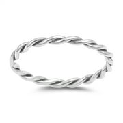 Sterling Silver Women's Thumb Oxidized Twist Ring (Sizes 4-10) (Ring Size 10)