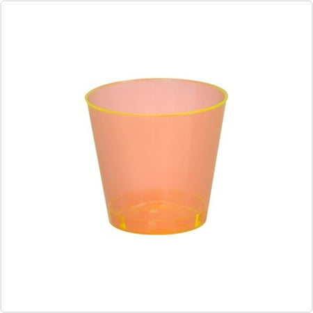 

Orange 2 oz Round Plastic Shot Glasses 50/PK Pack of 50