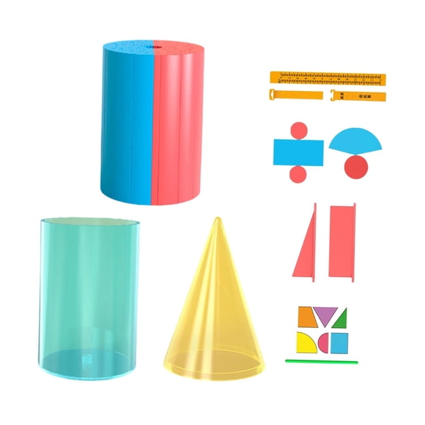 Material didáctico de matemáticas, juego de modelos de geometría 8 en 1 para escuela primaria para niños, kit de demostración de volumen y área de