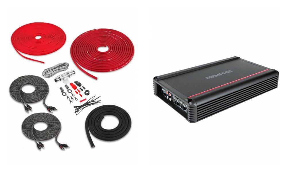 Memphis SRX300.4 + Belva BAK84 8 Gauge Amp Wiring Kit 300W RMS SRX