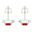 thumbnail image 4 of 2.31 Ct Princess Cut Halo Studs Pink Tourmaline 18K White Rose Solid Solid Gold Everyday Dainty Earrings Screw Back, 4 of 7