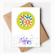 Chips Casino Cartoon Illustration Welcome Back Greeting Cards Envelopes Blank