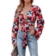 thumbnail image 1 of Txlixc Blusa de manga larga para mujeres, flor / patrón geométrico / vendaje impreso leopardo Txlixc moda, 1 of 9