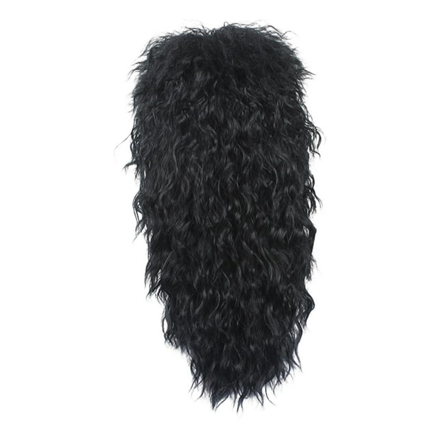 Disfraz de estrella de rock de los 80, accesorio para cosplay, durabilidad, versatilidad, rendimiento escénico, realista, largo y , color negro