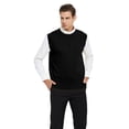 thumbnail image 2 of TOPTIE Men's Business Sweater Vest Cotton Jumper Top-Black-L, 2 of 7