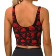 thumbnail image 4 of Goofa Red Skulls Printed Sports Bras for Women, High Impact Running Bra Workout Crop Tank Tops Longline Sports Bra Push up-, 4 of 9