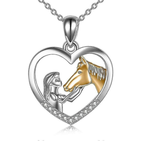 Girl And Horse Necklace For Girls Sterling Silver Horse Jewellery Gifts For Women