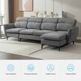 thumbnail image 5 of Modern 110" Modular Sectional Couches for Living Room, L-Shaped Sectional Sofa, 4 Seat Oversized Sofa with Chaise, Dark Gray, 5 of 8