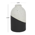 thumbnail image 4 of DecMode 10" Color Block Speckled Black Ceramic Vase with White Top, 4 of 14