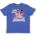 thumbnail image 3 of Inktastic I Look Totally Flamazing with Flamingo in Sunglasses Youth T-Shirt, 3 of 5