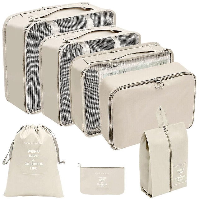 7pcs/set Large Luggage Organiser Packing Cube Travel Storage Bag Suitcases Pouch