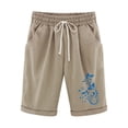 thumbnail image 3 of Elvqul Womens Shorts with Pockets Casual Drawstring Elastic Waist Comfy Khaki Shorts, 3 of 3