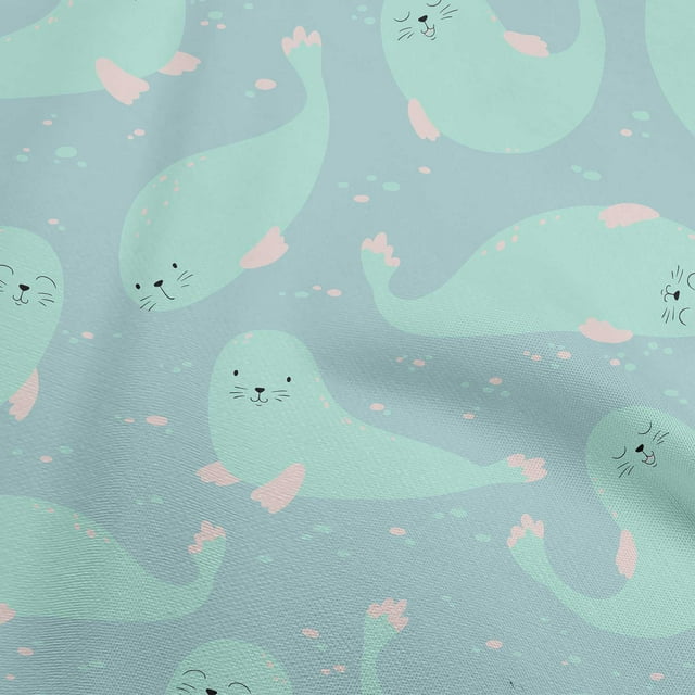 oneOone Rayon Sky Blue Fabric Kawai Craft Projects Decor Fabric Printed By The Yard 56 Inch Wide