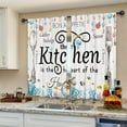 thumbnail image 4 of Beach Ocean Kitchen Curtains Short Small Sea Teal Blue Coatal Nautical Fish Marine Summer Rod Pocket Tropical Seashell Coral Bedroom Living Room Treatment Fabric 2 Panels 27.5Wx39H Inch, 4 of 6