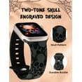 thumbnail image 3 of Wearlizer Halloween Skull Engraved Band Compatible with Apple Watch Band 40mm 38mm 41mm 49mm 45mm 44mm 42mm Women, Two-Tone Skull Cute Soft Silicone Sport Strap for iWatch Series 9 8/7/6/5/4/3/2/1/SE, 3 of 6