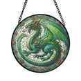 thumbnail image 4 of Majestic Green Dragon Stained Glass Art – Fantasy Window Decor for Dragon Lovers and Gothic Home Decor 1803528653, 4 of 4