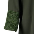 thumbnail image 3 of Hijaz Olive Green Korean Cotton Emirati Abaya Arab Dress with Embroidered Sleeves-M, 3 of 4