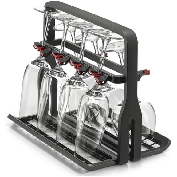 ABPETE Dishwasher Glassware Rack Organizer, Adjustable Space Saving Basket for Cups and Glasses, Universal Fit Dishwasher Accessory with Customizable Dividers