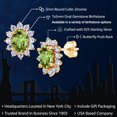 thumbnail image 2 of Gem Stone King 2.52 Ct Oval Green Peridot 18K Yellow Gold Plated Silver Earrings, 2 of 6