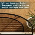 thumbnail image 4 of Glass Half Moon Console Table 2 Tier Narrow Entryway Table with Black Metal Frame, Modern Sofa Table Small Entryway Table, Easy to Assemble, 4 of 7