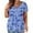 Blue, variant on Oalirro Women's Tops, Tees & Blouses Women Blouses and Tops Fashion Women Plus Size V-neck Tie-dye Print Button Short Sleeve Tops T-Shirt Blouse Sky Blue