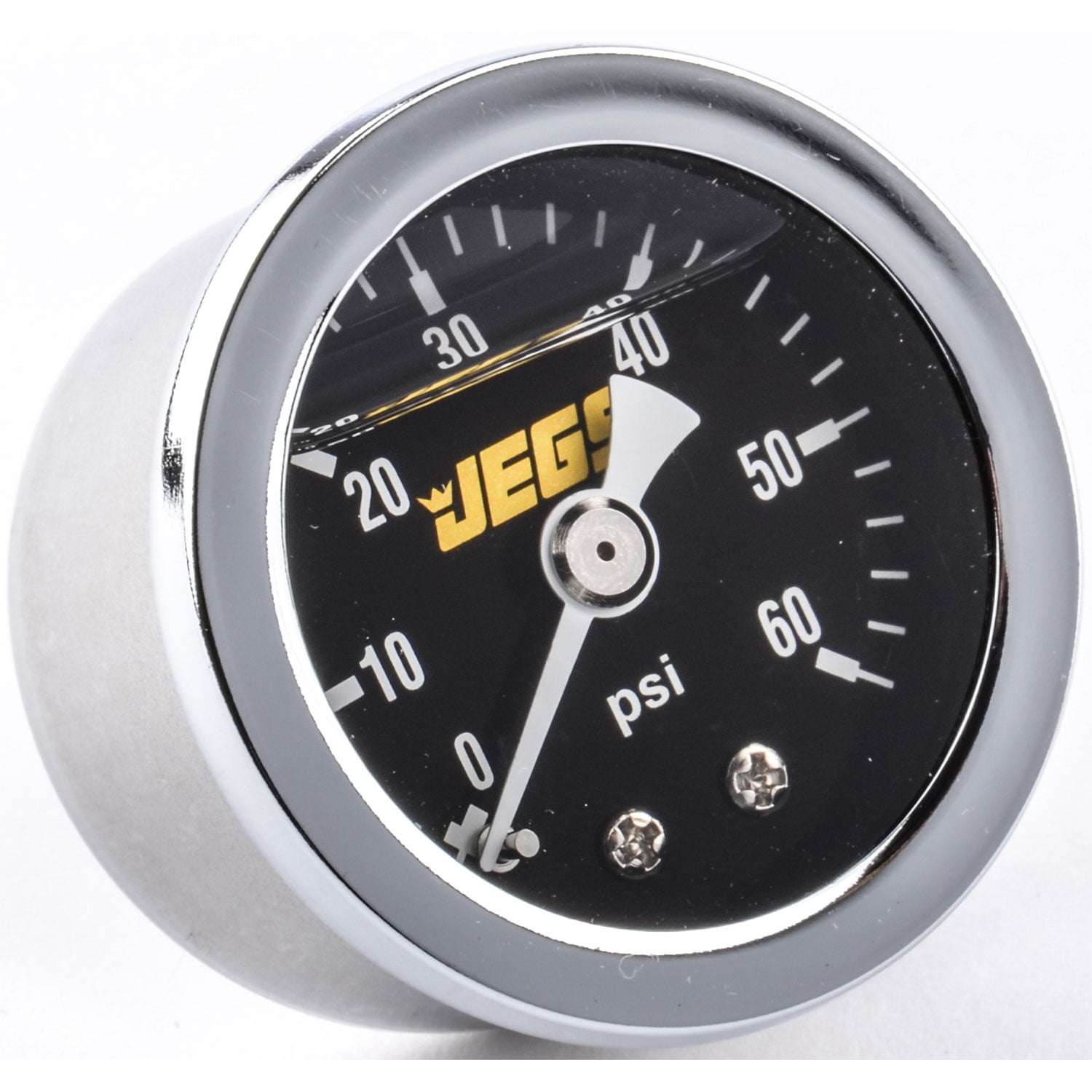 JEGS 41202 2-5/8" Mechanical Oil Temperature Gauge – 120-280°F, Chrome Bezel, Black Face, Includes Capillary Tube