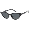 thumbnail image 2 of Retro Two Point Cat Eye Sunglasses Colored Oval Lens 49mm (Black / Smoke), 2 of 4