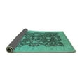 thumbnail image 2 of Ahgly Company Indoor Square Oriental Turquoise Blue Industrial Area Rugs, 4' Square, 2 of 4