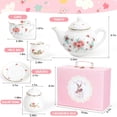 thumbnail image 2 of Juego de té IaoVueby de porcelana para niñas con funda de transporte para teteras, 2 of 7