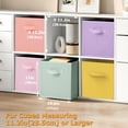 thumbnail image 6 of Kisportee 11" Collapsible Cube Fabric Storage Bins, 6 Pack Foldable Collapsible Cube Organization with Handle for Shelves and Cubby Organizers, Multicolor, 6 of 9