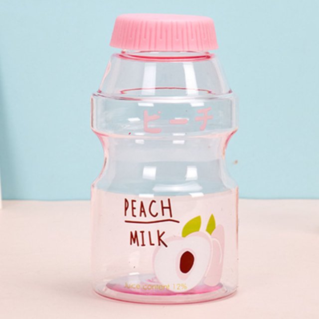Juice Bottle, BPA Free PC Fruit Color Cartoon Water Bottle for Working for Office for Fitness Pink