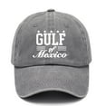 thumbnail image 2 of XIAOCHA Gulf Of Mexico Letter Baseball Cap for Men Adjustable Hat Band Hiking Daily Dad Hat,Grey, 2 of 3
