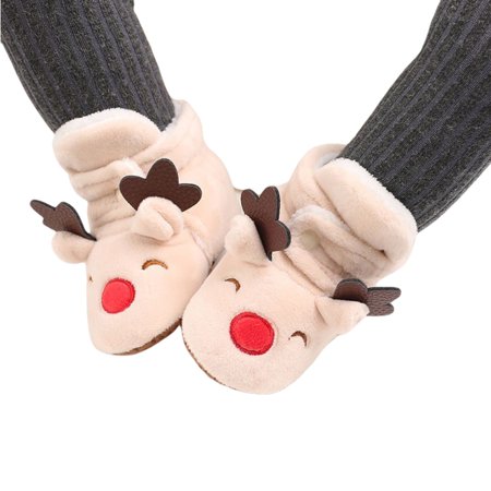 

Binpure Unisex Baby Fleece Booties Newborn Cartoon Plush Cotton Shoes Warm Winter Infant Slippers