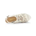 thumbnail image 4 of BLISSFUL STEP Chaussures pour Femmes à Bout Ouvert à Plateforme avec Lacets Sandales Compensées Blanc Vert 8, 4 of 7