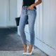 thumbnail image 1 of Straight Leg Jeans 2022 Autumn New Ripped Women's Denim Jeans High Waisted Skinny Jeans Vintage Streetwear Lady Denim Trousers zhangyuxiang LED, 1 of 1