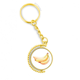 thumbnail image 1 of Platano fruta acuarela ilustración patron Anillo de oro de metal llavero llavero, 1 of 3