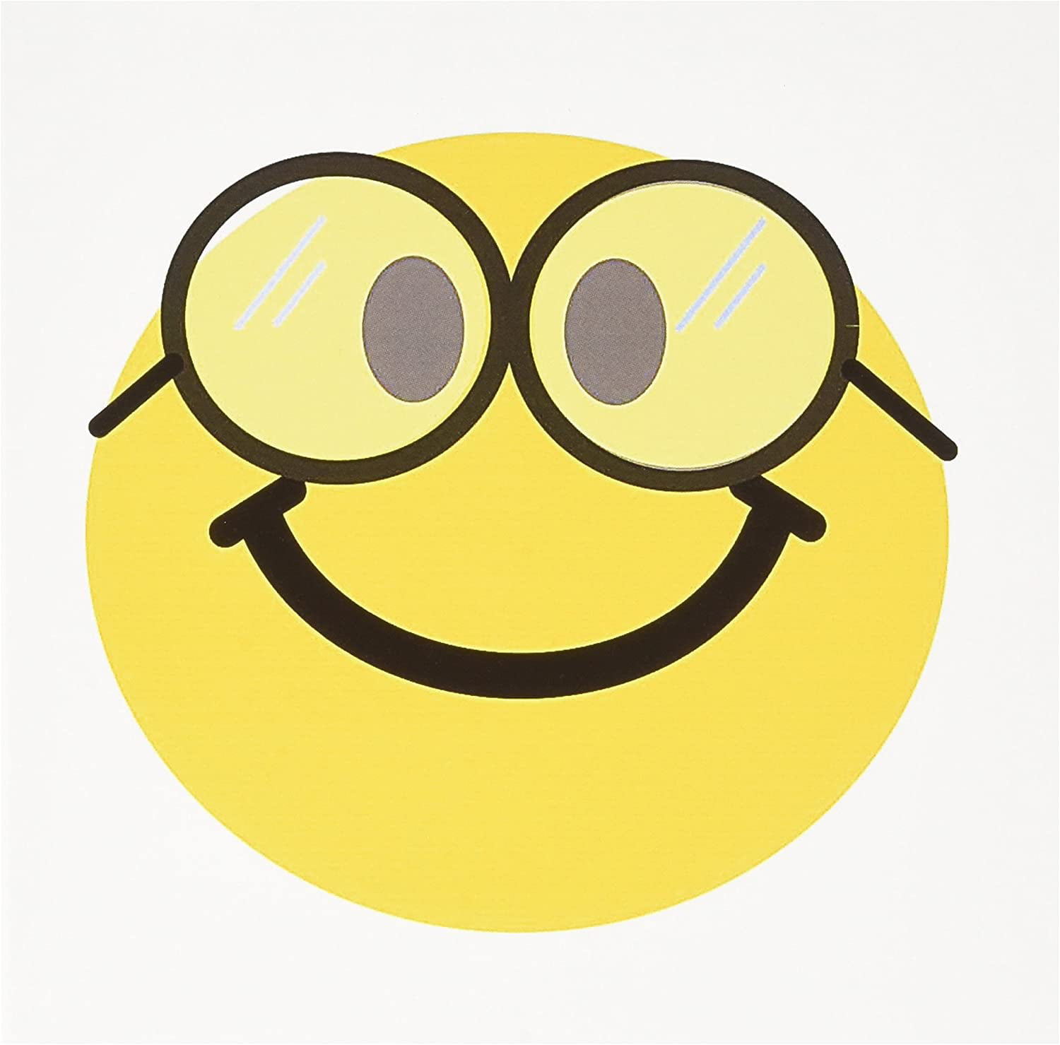 3drose 8 X 8 X 025 Inches Geeky Smiley Face Cute Geek Happy Nerd Yellow Smilie With Glasses 