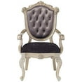 thumbnail image 2 of ACME Chantelle Arm Chair (Set-2) in Silver Gray Silk Fabric & Antique Platinum, 2 of 5